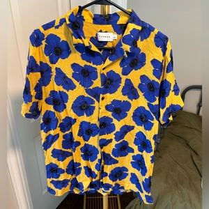 Topman Men's Button Down Floral Shirt L